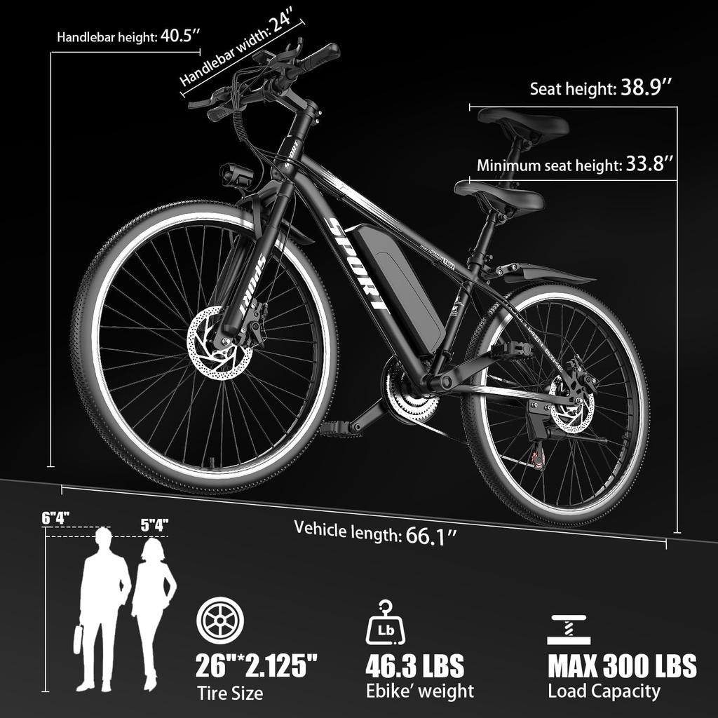 NIEUW Mountain Sport Technology E-Bikes 7v 26inch 42cm